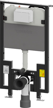 Installation element dry installation for WC, WD1039000071 incl. PVC toilet wall-mounted outlet bend DN 90/90, 4 l, Small flushing volume: 3 l, Large flushing volume: 4 l