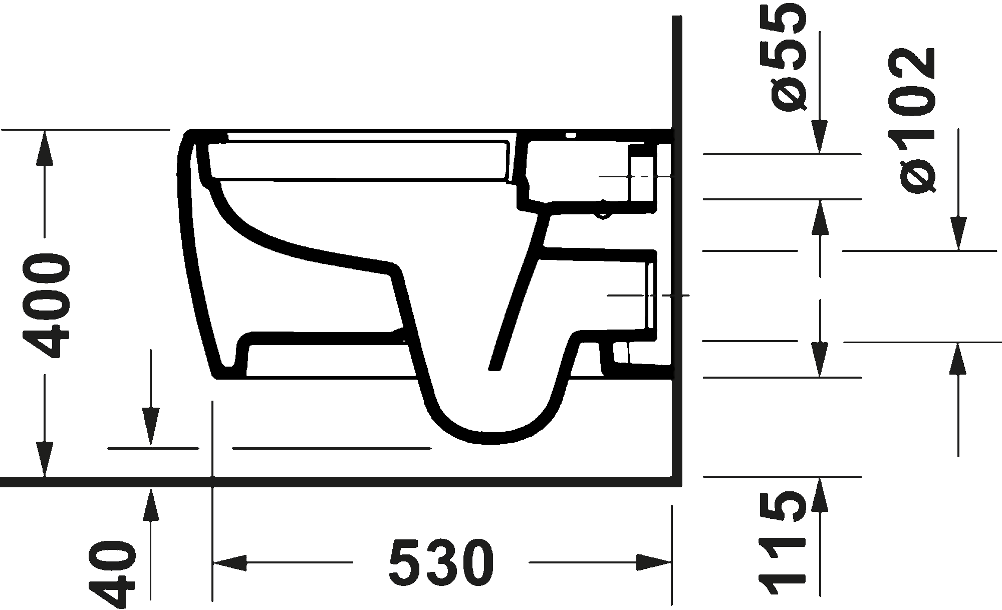 Wall-mounted toilet, 258309
