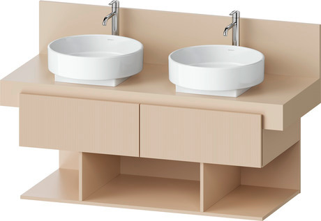 Console vanity unit wall-mounted, BA50270JEIE0000 Front: Sand Beige Structured Matt, Decor, Corpus: Sand Beige Matt, Decor