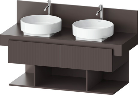 Console vanity unit wall-mounted, BA50270JGIG0000 Front: Slate Brown Structured Matt, Decor, Corpus: Slate Brown Matt, Decor