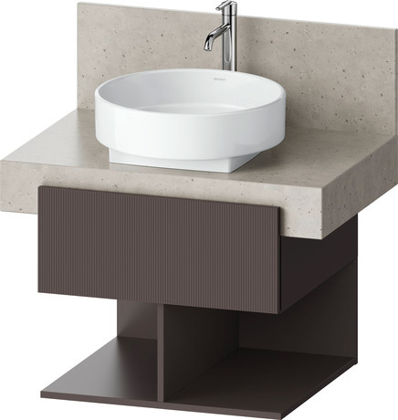 Console vanity unit wall-mounted, BA50420JGIG0000 Front: Slate Brown Structured Matt, Decor, Corpus: Slate Brown Matt, Decor