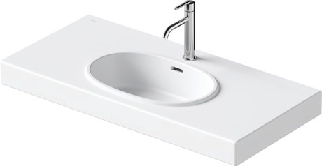 Washbasin, 241210AC00 White Satin Matt, Rectangular, Number of pre-marked tap holes: 1