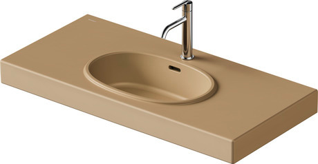 Washbasin, 241210AM00 Clay terra Matt, Rectangular, Number of pre-marked tap holes: 1