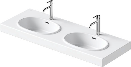 Double washbasin, 241213AC00 White Satin Matt