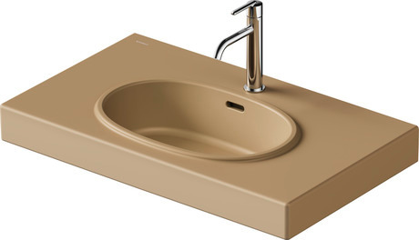 Washbasin, 241280AM00 Clay terra Matt, Number of faucet holes per wash area: 1 Middle