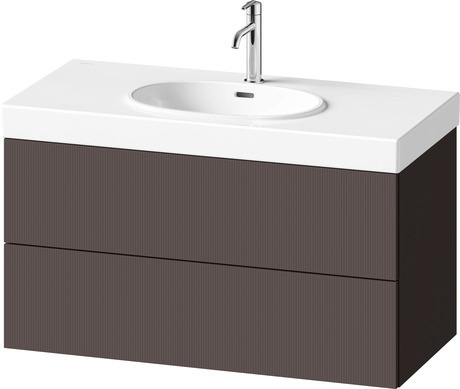 Vanity unit wall-mounted, BA47240JGIG0000 Front: Slate Brown Structured Matt, Decor, Corpus: Slate Brown Matt, Decor