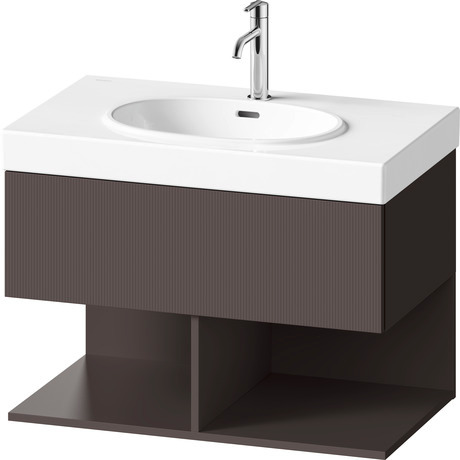 Vanity unit wall-mounted, BA47270JGIG0000 Front: Slate Brown Structured Matt, Decor, Corpus: Slate Brown Matt, Decor