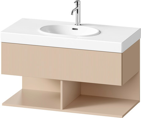 Vanity unit wall-mounted, BA47280JEIE0000 Front: Sand Beige Structured Matt, Decor, Corpus: Sand Beige Matt, Decor