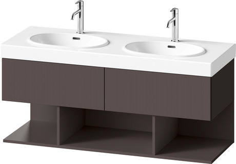 Vanity unit wall-mounted, BA47290JGIG0000 Front: Slate Brown Structured Matt, Decor, Corpus: Slate Brown Matt, Decor