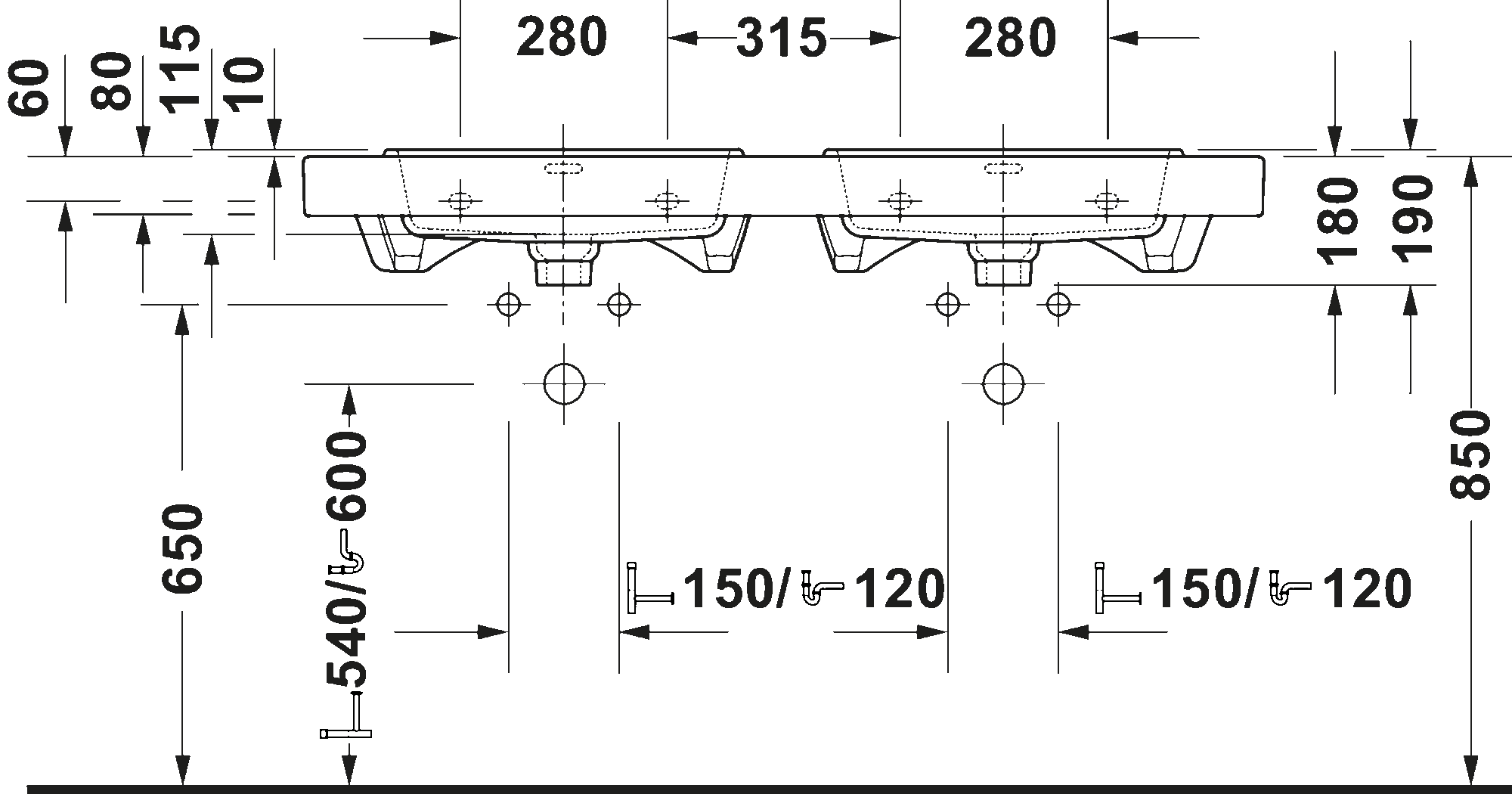 Double washbasin, 241213