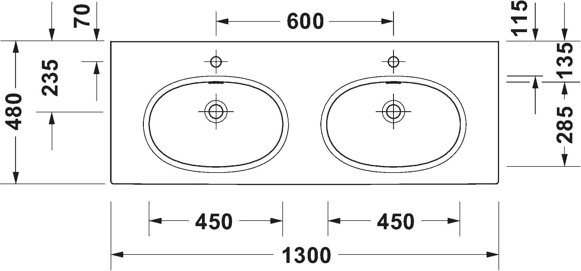 Double washbasin, 241213