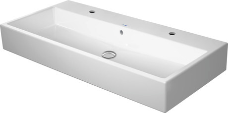 Washbasin, 2350100024 White High Gloss, Number of washing areas: 2 Middle, Number of faucet holes per wash area: 1 Left, Right, Overflow: Yes