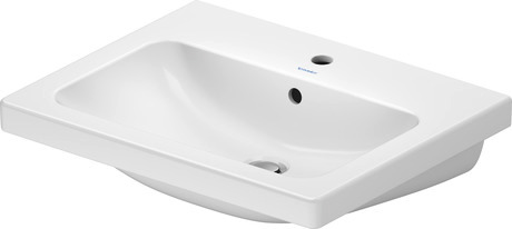 Washbasin, 23996000002 White High Gloss, Tap hole platform: Yes, Number of faucet holes per wash area: 1 Middle, Overflow: Yes