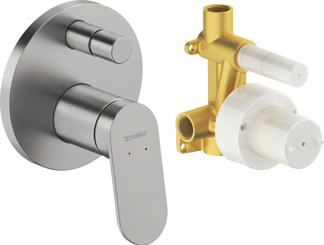 Zestaw z jednouchwytową baterią do montażu podtynkowego, WA4210008070 stal nierdzewna szczotkowany, Natężenie przepływu (43,5 psi): 24 l/min