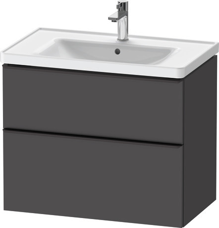 Furniture washbasin with vanity unit, DE012104949 Graphite Matt Decor, Set article: Washbasin, Vanity unit wall-mounted, Article no.: 2367800000, DE435504949, Rectangular, Number of basins: 1, Square, Number of drawers: 2, Number of washing areas: 1Middle, Matt, Number of drawers: 2