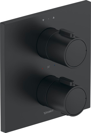 Thermostat for concealed installation, 2 outlets, MH4200006A46 Black Matt, Flow rate (3 bar): 24 l/min