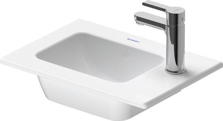 Hand basin, 072343AA41 White High Gloss, DuraShield, Number of washing areas: 1 Left, Number of faucet holes per wash area: 1 Middle