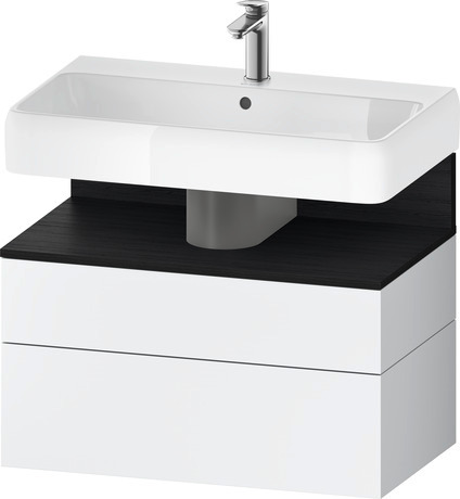 Wastafelonderbouw hangend, QA4394016180000 Wit Mat Decor, Nis: Eiken zwart Mat, Decor