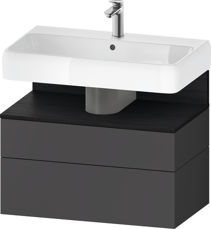 Wastafelonderbouw hangend, QA4394016490000 Grafiet Mat Decor, Nis: Eiken zwart Mat, Decor