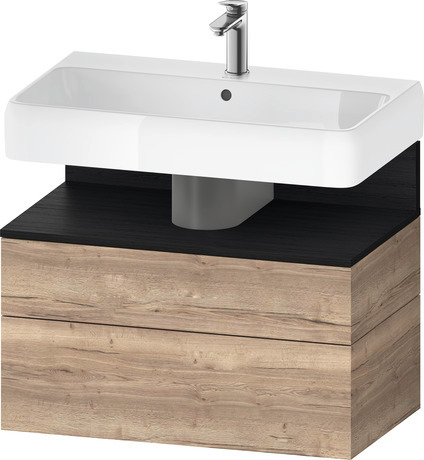 Wastafelonderbouw hangend, QA4394016550000 Gemarmerd eikenhout Mat Decor, Nis: Eiken zwart Mat, Decor