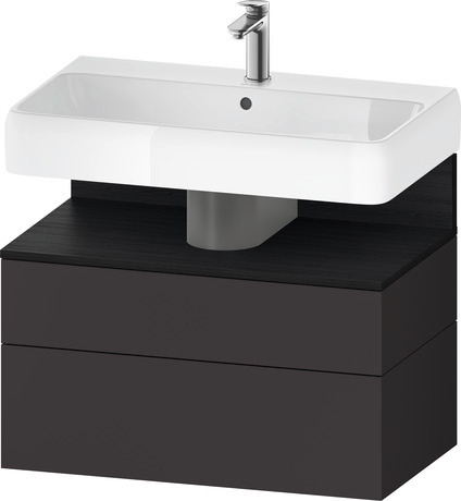 Wastafelonderbouw hangend, QA4394016800000 Grafiet Supermat Decor, Nis: Eiken zwart Mat, Decor