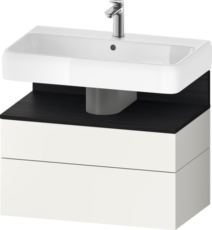Wastafelonderbouw hangend, QA4394016840000 Wit Supermat Decor, Nis: Eiken zwart Mat, Decor