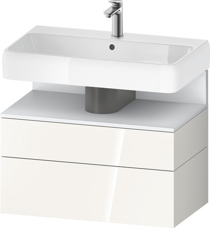 Wastafelonderbouw hangend, QA4394018220000 Wit Hoogglans Decor, Nis: Wit Mat, Decor