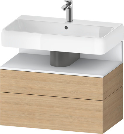 Wastafelonderbouw hangend, QA4394018300000 Natuur eiken Mat Decor, Nis: Wit Mat, Decor