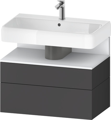 Wastafelonderbouw hangend, QA4394018490000 Grafiet Mat Decor, Nis: Wit Mat, Decor
