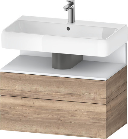 Wastafelonderbouw hangend, QA4394018550000 Gemarmerd eikenhout Mat Decor, Nis: Wit Mat, Decor