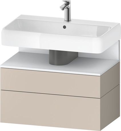 Wastafelonderbouw hangend, QA4394018910000 Taupe Mat Decor, Nis: Wit Mat, Decor