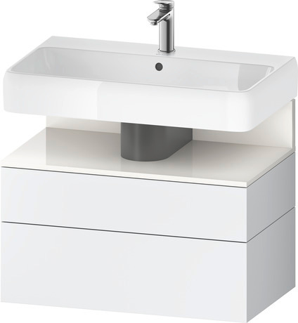 Wastafelonderbouw hangend, QA4394022180000 Wit Mat Decor, Nis: Wit Hoogglans, Decor
