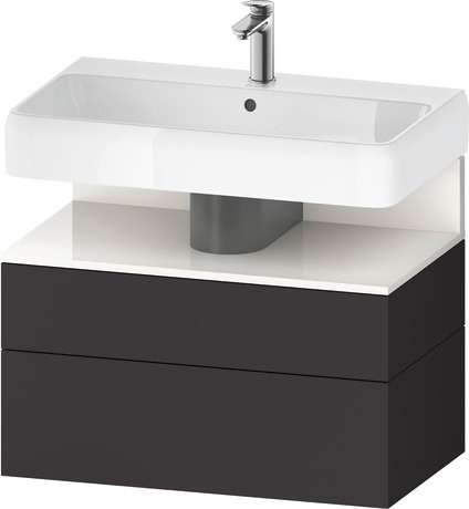 Wastafelonderbouw hangend, QA4394022800000 Grafiet Supermat Decor, Nis: Wit Hoogglans, Decor