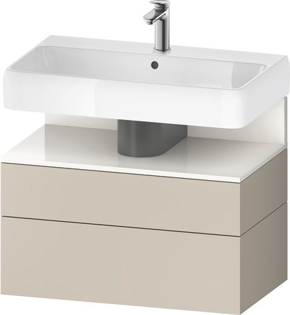 Wastafelonderbouw hangend, QA4394022830000 Taupe Supermat Decor, Nis: Wit Hoogglans, Decor