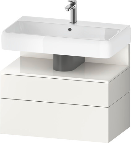 Wastafelonderbouw hangend, QA4394022840000 Wit Supermat Decor, Nis: Wit Hoogglans, Decor