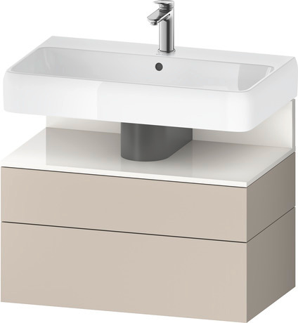 Wastafelonderbouw hangend, QA4394022910000 Taupe Mat Decor, Nis: Wit Hoogglans, Decor