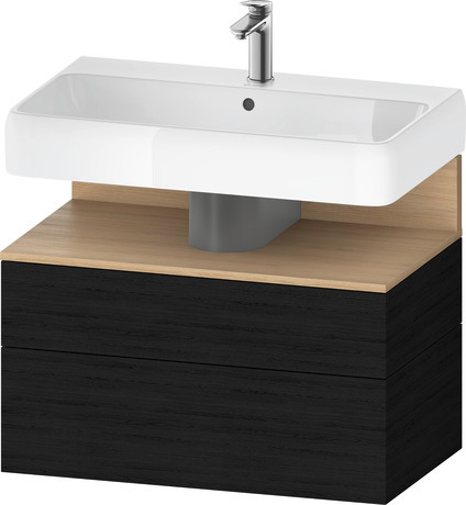 Wastafelonderbouw hangend, QA4394030160000 Eiken zwart Mat Decor, Nis: Natuur eiken Mat, Decor