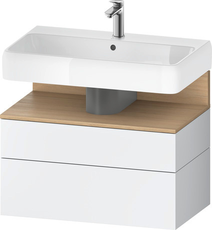 Wastafelonderbouw hangend, QA4394030180000 Wit Mat Decor, Nis: Natuur eiken Mat, Decor