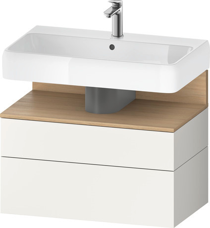 Wastafelonderbouw hangend, QA4394030840000 Wit Supermat Decor, Nis: Natuur eiken Mat, Decor