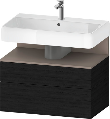 Wastafelonderbouw hangend, QA4394043160000 Eiken zwart Mat Decor, Nis: Basalt Mat, Decor