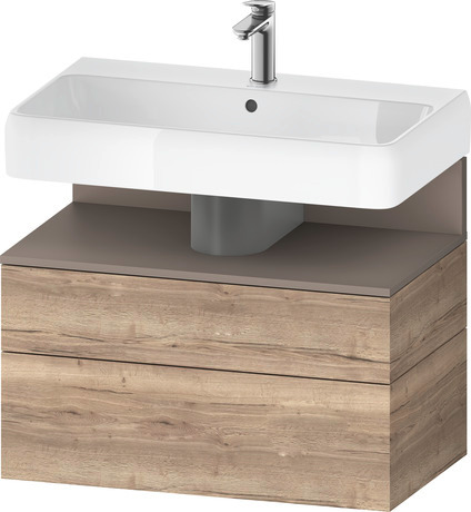 Wastafelonderbouw hangend, QA4394043550000 Gemarmerd eikenhout Mat Decor, Nis: Basalt Mat, Decor