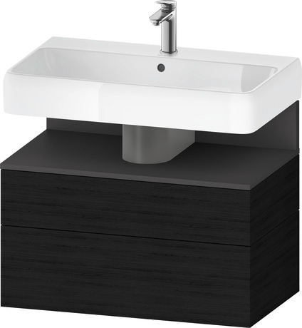 Wastafelonderbouw hangend, QA4394049160000 Eiken zwart Mat Decor, Nis: Grafiet Mat, Decor