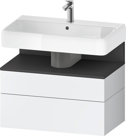 Wastafelonderbouw hangend, QA4394049180000 Wit Mat Decor, Nis: Grafiet Mat, Decor