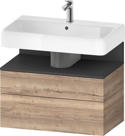 Wastafelonderbouw hangend, QA4394049550000 Gemarmerd eikenhout Mat Decor, Nis: Grafiet Mat, Decor