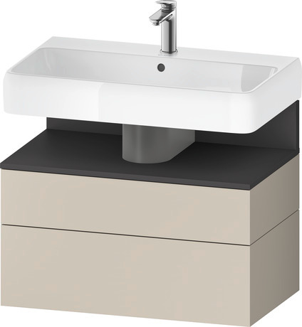 Wastafelonderbouw hangend, QA4394049830000 Taupe Supermat Decor, Nis: Grafiet Mat, Decor