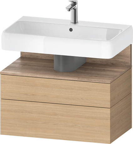 Wastafelonderbouw hangend, QA4394055300000 Natuur eiken Mat Decor, Nis: Gemarmerd eikenhout Mat, Decor