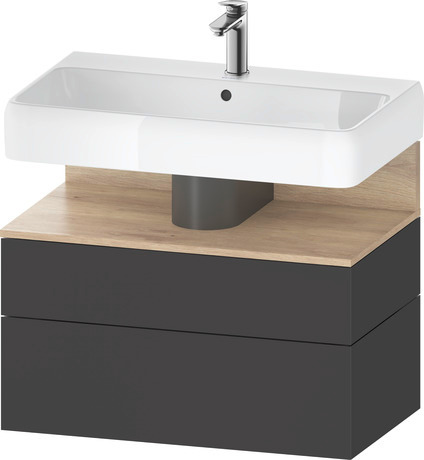 Wastafelonderbouw hangend, QA4394055800000 Grafiet Supermat Decor, Nis: Gemarmerd eikenhout Mat, Decor
