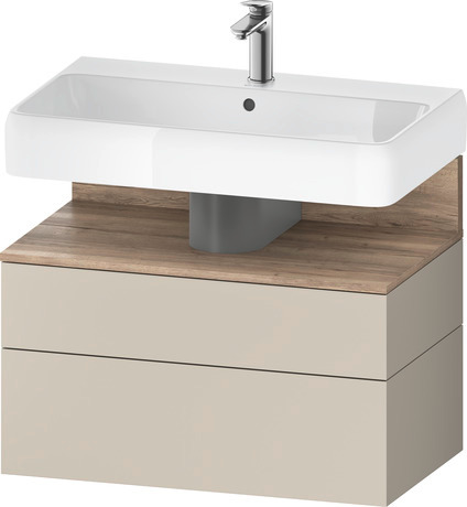 Wastafelonderbouw hangend, QA4394055830000 Taupe Supermat Decor, Nis: Gemarmerd eikenhout Mat, Decor