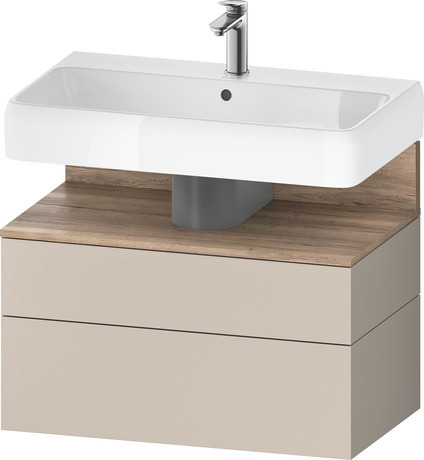 Wastafelonderbouw hangend, QA4394055910000 Taupe Mat Decor, Nis: Gemarmerd eikenhout Mat, Decor