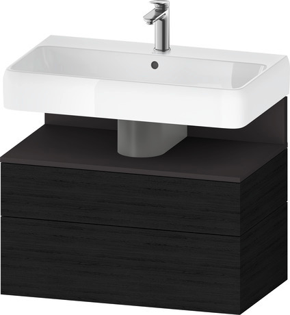 Wastafelonderbouw hangend, QA4394080160000 Eiken zwart Mat Decor, Nis: Grafiet Supermat, Decor